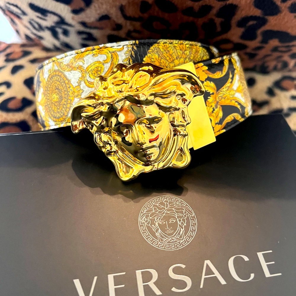 VERSACE Hibiscus Palazzo Belt